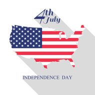 4th of July independence day with long shadow vector eps10