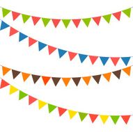 Bunting colorful set flat