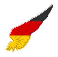 Wing with Germany flag on white background Vector illustration