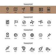 Different line style icons set Transport N2