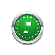 Flag Sign Green Vector Icon Button N2