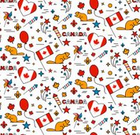 Seamles pattern for Canada Day 1st of July