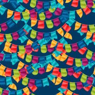 Celebration holiday seamless pattern with garland of flags