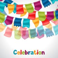 Celebration holiday greeting card with garland of flags