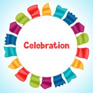 Celebration holiday greeting card with garland of flags N4