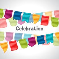 Celebration holiday greeting card with garland of flags N5