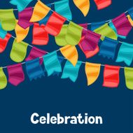 Celebration holiday greeting card with garland of flags N6