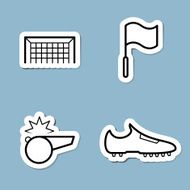 soccer line icon set