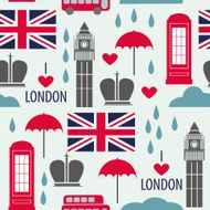 Seamless pattern with London symbols
