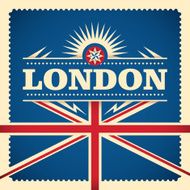 London sticker design with flag