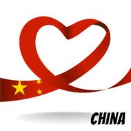 Vector country ribbon design with heart concept