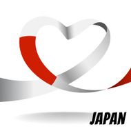 Vector country ribbon design with heart concept N2