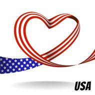 Vector country ribbon design with heart concept N3