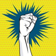 Revolution fist pop art vector illustration N2