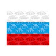 Flag of Russia with texture tanks Russian military equipmen