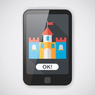 Building castle flat icon with long shadow eps10 N10