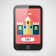 Building castle flat icon with long shadow eps10 N12