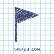 vector sketch icon of flag N2