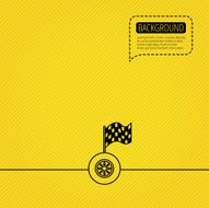 Race icon Wheel with racing flag sign N4