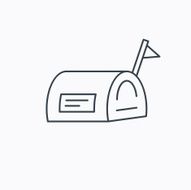 Mailbox with flag icon Post email box sign N6
