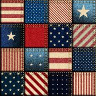 Patchwork of American flag