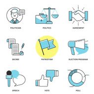 Politics vector icons set