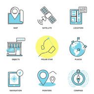 Navigation and location vector icons set N2