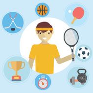 Set of sport icons in flat design N2