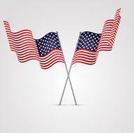 American flag isolated on white