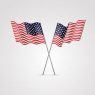 American flag isolated on white N2