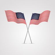 American flag isolated on white N3