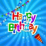 Happy Birthday greeting card with exploding confetti popper N2