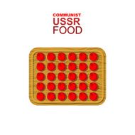 Dumplings on a wooden cutting board Communist red dumplings Fo