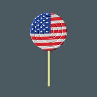 Lollipop with American flag USA Caramel candy Patriotic sweetn