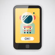 Space Astronaut flat icon with long shadow eps10 N25