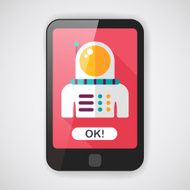 Space Astronaut flat icon with long shadow eps10 N30