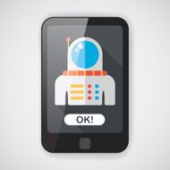Space Astronaut flat icon with long shadow eps10 N31