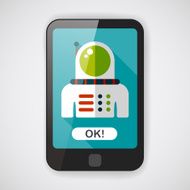 Space Astronaut flat icon with long shadow eps10 N32