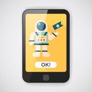Space Astronaut flat icon with long shadow eps10 N33