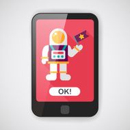 Space Astronaut flat icon with long shadow eps10 N34