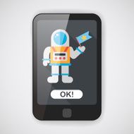 Space Astronaut flat icon with long shadow eps10 N35