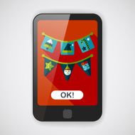 Christmas flags flat icon with long shadow eps10 N4