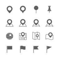 pin map icons set N3