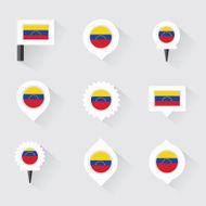 venezuela flag and pins for infographic map design