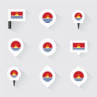 Kiribati flag and pins for infographic map design