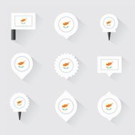 Cyprus flag and pins for infographic map design