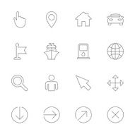 GPS navigation icons Car and Ship transport