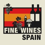 Label with words Fine Wines Spain