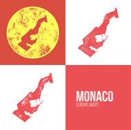 Monaco Grunge Retro Map