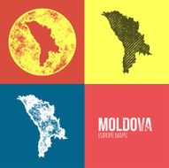 Moldova Grunge Retro Map